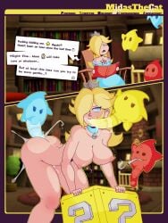 1girls 2koma 3boys ambiguous_penetration anthro ass blonde_hair blue_eyes breasts comic cum english_text female incest indoors luma male mario_(series) midasartistcat midasthecat mother_and_children multiple_boys nipples princess_rosalina sex smoking speech_bubble super_mario_galaxy text text_bubble