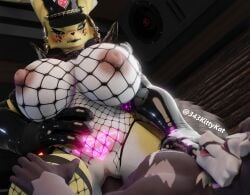 1boy1girl 2024 343kittykat 3d 3d_(artwork) bandai_namco big_breasts big_thighs black_latex blue_eyes blush breasts cleavage digimon digimon_(species) doggy_style domination dominatrix dominatrix_outfit earrings female female_focus femdom fishnet fishnet_bodysuit fishnet_legwear fishnets fur furry glowing_tattoo hand_on_hip hat hi_res highres hourglass_figure indoors jack_(undeadmercer) large_breasts large_thighs larger_female latex latex_elbow_gloves latex_gloves male male/female malesub mammal pubic_tattoo ripped_fishnets smaller_male tail taomon taomon_(dogzeela) tattoo thick_thighs thighs tongue tongue_out two_tone_body unimpressed vagina vaginal_insertion vaginal_penetration vaginal_sex white_fur wolf wolf_boy wolf_ears yellow_fur