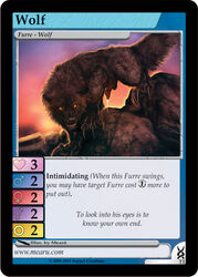 canine card claws color erection feral fur furoticon furry heart looking_at_viewer male male_only mearu no_humans nude outdoors penis precum solo tcg teeth tribes_of_tanglebrook wolf yellow_eyes