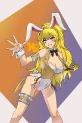 blonde_hair bunny_ears bunny_tail kasanart lavender_eyes rwby yang_xiao_long