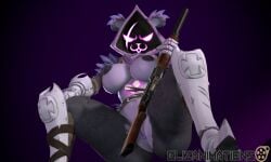 3d absurd_res ass bear big_breasts big_butt blizanimations breasts epic_games female fortnite genitals hi_res mammal pussy raven_team_leader solo weapon