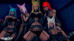 3d 5girls animal_ears animal_humanoid animated black_bra black_gloves black_legwear black_lingerie black_panties black_stockings black_underwear blonde_female blonde_hair blonde_hair blonde_hair_female blue_eyes blue_hair blue_hair_female blue_lips blue_lipstick bra cowgirl_position eye_contact eyeliner eyeshadow face_markings female_on_top fox_ears fox_girl fox_humanoid foxgirl fucking gloves green_eyes group kuuri legs lingerie looking_at_viewer male/female multiple_females multiple_girls neekumari on_top panties penetration penis_in_pussy penis_in_vagina pink_eyes pink_hair pink_hair_female pink_lips pink_lipstick pov pov_eye_contact pov_male red_eyes red_hair red_hair red_hair_female red_lips red_lipstick riaykura riaykuras_playground self_upload sex sound stockings tagme tattoo ultravii_quin_alvana underwear underwear_only video white_hair white_hair_female xayari