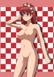 blush breasts cecily_cambell cecily_campbell long_hair nipples nude red_eyes red_hair seiken_no_blacksmith short_hair uncensored