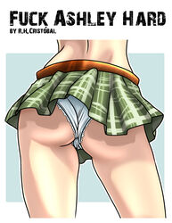 ashley_graham ashley_graham_(brooke_elizabeth_mathieson) ass attlantic capcom english female female_only highres human ittoryu24 legs miniskirt panties pantyshot r_h_cristobal resident_evil resident_evil_4 skirt smooth_skin solo topless underwear white_panties