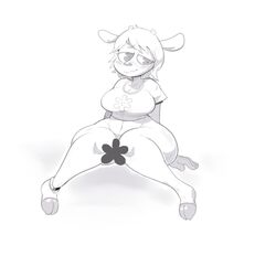 black_and_white censored furry lammy_lamb mangneto parappa_the_rapper playstation plump sony sony_corporation sony_interactive_entertainment tagme um_jammer_lammy wide_hips