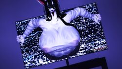 3d anthro areola belly_tattoo big_breasts big_ears black_hair black_nails breasts canid canine canis colored_nails digital_media_(artwork) domestic domestic_dog female fox fur genitals ghost hair hi_res huge_breasts mammal nails nude onryo pussy sadako_(bom39) sadako_yamamura sfmex_studios solo source_filmmaker_(artwork) spirit thick_thighs vulva white_body white_eyes white_fur wide_hips wolf yamamura_sadako
