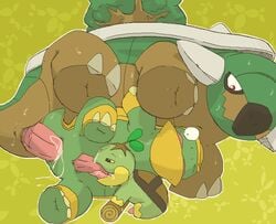 anal argon_vile furry furry_only gay grotle group male nintendo no_humans oral pokemon threesome torterra turtwig video_games