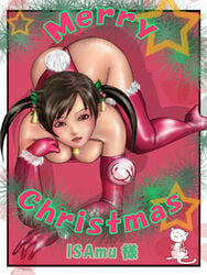 akuneko asian christmas elbow_gloves hazel_eyes ling_xiaoyu namco tekken tekken_3 tekken_4 tekken_5_dark_resurrection tekken_blood_vengeance tekken_tag_tournament tekken_tag_tournament_2 thighhighs tied_hair twintails