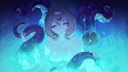 1girls 30_seconds animated audible_music bare_arms bare_shoulders bathing blinking blonde_hair breasts closed_mouth female hair_between_eyes i'll_teach_you_everything_(chainsaw_man) in_water large_breasts light_reflection_(water) longer_than_30_seconds looking_at_viewer mole mole_under_mouth monoco55 monster_girl nude purple_eyes purple_nails ringed_eyes scylla setermd short_hair smile solo sound spine2d sticker suction_cups tagme tentacle tentacle_girl tentacle_tail video water wet wet_hair yidhari_murphy zenless_zone_zero