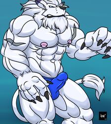 1boy digimon erection iceleomon kenailykos leomon male male_only panjyamon penis solo underwear