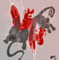 anthro big_penis bodily_fluids cum duo genital_fluids genitals hatred_(block_tales) hi_res huge_cock hyper hyper_genitalia hyper_penis male male/male musk nathyness penis selfcest square_crossover sweat