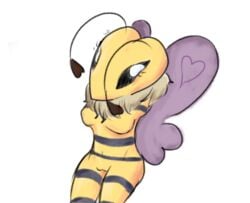 bee dandy's_world flutter_(dandy's_world) sitting stripes_(marking) wings