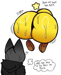 ass_bigger_than_body ass_bigger_than_head back_view ball_with_hyper_features hyper hyper_ass hyper_butt imminent_sex lucas_lora7 lucaslora mario_(series) mario_and_luigi_(series) nintendo oc star_sprite starlow super_mario_bros. sweatdrop sweating sweaty_ass sweaty_body sweaty_butt waddling_head