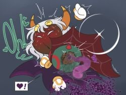 ! absurd_res anal arachnid dark_skin gaepaws18 gay gloves heart hi_res ibispaint_(medium) kirby_(series) kirby_air_riders male midair_sex nintendo non-human onomatopoeia penis pop_(sound_effect) sentient_object shadow_star_(kirby) spider taranza tentacle tentacle_cock tentacle_dick toony unusual_genitalia unusual_penis