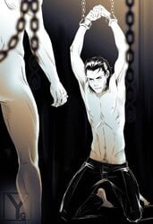 2boys avengers bondage bound chains human human_only incest light-skinned_male light_skin loki_(marvel) male male_only marvel multiple_males restrained thor_(marvel) thor_(series) yanagoya yaoi