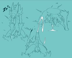 1boy anus balls bodily_fluids cum cumshot deltarune ejaculation erection genital_fluids genitals hi_res humanoid_genitalia humanoid_penis line_art male male_only masturbation nerunaur onomatopoeia penis solo sound_effects text undertale_(series) werewire