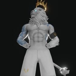 3d beard big_cock big_dick big_penis blender blue_eyes blue_tattoo cock crudo crudo3d dick football football_player football_uniform fortnite furry furry_male furry_only gay gay_male lion lion_boy lion_humanoid lion_tail lionel_messi lionel_messi_(fortnite) male penis soccer soccer_player soccer_uniform solo solo_male white_body white_fur white_hair