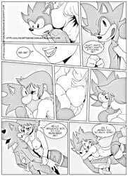 anthro breasts chris_thorndyke cleavage clothes comic female feminization fur furry futanarization garoto_guloso hedgehog human interspecies male monochrome nude rule_63 sega sonic_(series) sonic_the_hedgehog sonic_x tagme voluptuous