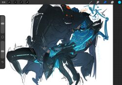 2boys 2d_(artwork) arcane arcane_jayce arcane_viktor behind_curtain black_legwear blue_skin color colored cuntboy cuntboy/male cuntboy_focus dialogue fingering fingering_partner gay gay_male gay_sex groan hand_on_neck holding hood_up hoodie intersex jayce jayce_talis league_of_legends light-skinned_male male male/male male_focus male_only mastectomy_scar moaning moaning_in_pleasure orange_eyes partially_clothed pussy robot robot_boy robot_humanoid robotic_arm romantic_couple size_difference skinny_male top_surgery_scars trans_male trans_man transgender transgender_man transmasc twink viktor_(league_of_legends) wet_pussy yaoi
