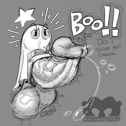 ball_with_hyper_features balls balls_bigger_than_body churning costume dialogue erection futanari ghost ghost_costume halloween hyper hyper_balls hyper_genitalia hyper_penis hyper_testicles intersex leaking_cum leaking_precum mario_(series) mario_and_luigi_(series) naughtymoff nintendo penis penis_bigger_than_body pent_up saggy_balls starlow super_mario_bros. testicles veiny_balls veiny_penis waddling_head