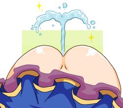 anus aqua_(konosuba) ass ass_focus bad_tag female female_focus huge_ass kadokawa kadokawa_shoten kono_subarashii_sekai_ni_shukufuku_wo! natures_beauty no_panties nude skirt solo studio_deen tagme water water_drop