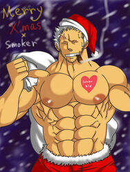 1boy bara christmas male male_only muscles one_piece otuotu023 smoker_(one_piece) solo source_removed