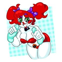baby_(fnafsl) big_breasts chubby_female circus_baby circus_baby_(fnaf) five_nights_at_freddy five_nights_at_freddy's five_nights_at_freddy's:_sister_location hellizzie1 red_body thick_thighs white_body