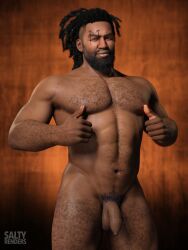 1boy 1human 3d 3d_(artwork) 3d_model african african_male black_hair brown_hair dark-skinned_male dark_skin flaccid flaccid_cock flaccid_penis hairy hairy_male long_hair lucas_bishop male male_focus male_only manly marvel marvel_comics melanin muscles muscular muscular_male naked naked_male nude nude_male pubes pubic_hair saltyrenders solo solo_focus solo_male superhero uncut_penis x-men