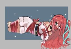 bondage embarrassed green_eyes kizamwam long_hair lyra_(kaatokunart) oc red_hair redhead ribbon ribbons tagme tied_up wide_eyed wrapped_up