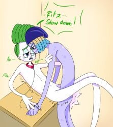 anal gay green_hair kid_ritz light_skin non-human purple_skin toony trolls_(film) trolls_band_together veneer_(trolls)