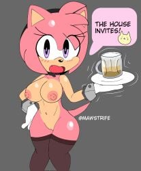 1girls 2d 2d_(artwork) 2d_artwork amy_rose beer belly_button big_areola big_ass big_breasts big_butt big_nipples bow diadem english_text exposed_breasts exposed_pussy eyelashes flushed flushed_face gloves huge_breasts mawstrife pink_areola pink_fur pink_nipples purple_eyes pussy sega sonic_(series) sonic_the_hedgehog_(series) speech_bubble thick_ass thick_hips thick_legs thick_thighs vagina waitress