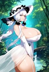 1girls ai_generated azur_lane bare_shoulders big_breasts blue_eyes blush clothed clothing color darkmagic_ai female female_focus female_only hi_res illustrious_(azur_lane) large_breasts light-skinned_female light_skin long_hair looking_at_viewer royal_navy_(azur_lane) solo solo_female tagme thick_thighs white_hair