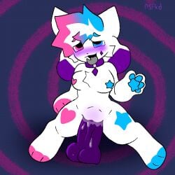 ahegao animated anthro anthro_only breasts dildo furry furry_only kittydog kittydogcrystal masturbation solo stomach_bulge tongue_out vaginal vaginal_insertion