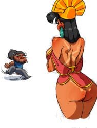 1boy 1girls big_ass breakdancing_cat cat_breakdancing_meme clothing dark-skinned_female dark-skinned_male dark_skin disney female genderswap_(mtf) koko_(seanmalikdesigns) kuzco latina male meme peruvian_female rule_63 seanmalikdesigns simple_background standing the_emperor's_new_groove white_background