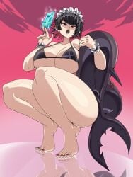 1girls 2024 2d 2d_(artwork) animal_humanoid ass big_ass big_breasts big_butt bikini bikini_top black_hair breasts breasts_bigger_than_head bubble_butt captain_kirb clothing curvaceous curvy curvy_figure ellen_joe female female_only gummy_(food) higher_resolution_duplicate highres huge_ass huge_breasts humanoid light-skinned_female light_skin long_tail looking_at_viewer low-angle_view maid_headdress mole mole_under_eye mostly_nude open_mouth popsicle red_eyes red_highlights shark shark_girl shark_gummy shark_humanoid shark_tail sharp_teeth short_hair solo solo_female squatting tail zenless_zone_zero