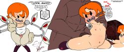 anal armless big_breasts big_butt bloomers color-it-in color-it-in_(cii) dark-skinned_male nude pajamas peacock_(skullgirls) penis skullgirls text thick_thighs x-ray