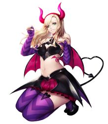 1girls alternate_costume ann_takamaki atlus bare_shoulders bat_wings blonde blonde_female blonde_hair blue_eyes blue_eyes_female breasts cleavage clothed clothed_female clothing cosplay demon_girl gloves hair_down head_wings horns kibellin light-skinned_female light_skin long_hair long_hair_female looking_at_viewer megami_tensei persona persona_5 persona_5:_dancing_star_night sega smile solo solo_female succubus succubus_(megami_tensei)_(cosplay) tail tattoo thighhighs wings