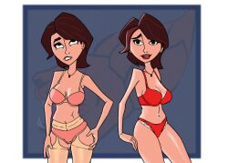 2girls aunt aunt_cass big_breasts big_hero_6 brown_hair camel_toe cameltoe cass_hamada disney duo duo_focus full_body green_eyes half-closed_eyes legwear leobilions lingerie lingerie_bra lingerie_only lingerie_panties milf milfs oiled oiled_body oiled_breasts oiled_skin pink_panties pose possible_duplicate poster pussy red_lipstick red_panties shine shiny shiny_skin slim slim_girl slim_waist stockings wide-eyed wide_eyed wide_hips wide_thighs