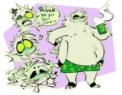!! 1boy 2024 4_arms :p anger_vein angry angry_expression angry_face annoyed annoyed_expression annoyed_face australian beard_stubble bileshroom blep blush blush_lines boxers bulge bulge_through_clothing bulge_under_clothes chubby chubby_male coffee_cup coffee_mug cross-popping_vein demon demon_boy demon_humanoid dialogue dialogue_bubble digital_art digital_drawing digital_drawing_(artwork) digital_media digital_media_(artwork) digital_painting_(artwork) dollar_sign empty_eyes eyes_closed fanart fluff freckles freckles_everywhere god_hes_so_fine green_blush heart hearts_around_head helluva_boss just_woke_up mammon_(helluva_boss) mug nipples nsfwshroom profanity purring scratching_chin solo solo_male soulless_eyes tongue underwear underwear_only white_body wholesome yellow_teeth