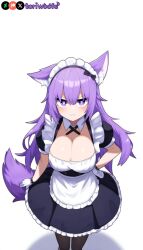 1girls ai_generated big_breasts big_breasts breasts breasts breasts breasts curvy cute dog_ears dog_girl doggirl female female female_focus female_only highres hips huge_boobs huge_breasts kemonomimi light_skin light_skinned_female long_hair maid patreon_username petgirl petite purple_ears purple_eyes purple_hair purple_tail thick_thighs thighs tori toriwoofs watermark wavy_hair white_skin white_skinned_female wide_hips wolf_ears