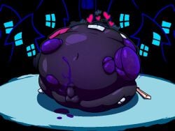 big_penis blueberry_inflation deltarune huge_cock kris_(deltarune) penis sinflative sunken_head sunken_limbs thick_thighs wide_hips