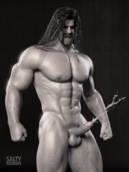 1boy 1human 3d cumming cumming_without_hands dc dc_comics ejaculating_cum erect erect_penis erection gray_body grey_skin lobo_(dc) long_hair male male_only male_orgasm manly masculine muscles muscular muscular_male naked naked_male nude nude_male o_face red_eyes saltyrenders solo solo_focus solo_male