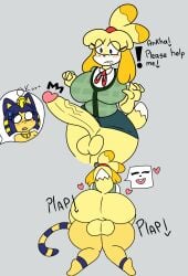 1futa 1girls absurd_res animal_crossing ankha ankha_(animal_crossing) anthro anthro_on_anthro anthro_only anthro_penetrated anthro_penetrating anthro_penetrating_anthro ass balls big_ass big_balls big_breasts big_penis blue_hair blush bottomless bottomless_futanari breasts canid canine canis doggy_style domestic_cat domestic_dog duo english_text erection felid feline felis female female_penetrated from_behind_position fur furry furry_only futa_on_female futanari futanari_penetrating genitals grey_background gynomorph hi_res huge_cock humanoid_genitalia humanoid_penis intersex intersex/female isabelle_(animal_crossing) large_breasts lot_par mammal nintendo no_panties penis plap sex short_hair simple_background tail testicles text thick_thighs veiny_penis yellow_body yellow_fur