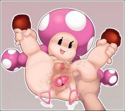 1girls anal anal_juice anus ass black_eyes bodily_fluids breasts butt_grab dogma dogmalord ejaculation elemental_creature elemental_humanoid female fungi_fauna fungi_humanoid fungus gaping genital_fluids genitals hand_on_butt humanoid legs_up mario_(series) mushroom mushroom_humanoid nintendo nipples presenting presenting_anus puffy_nipples pussy pussy_ejaculation pussy_juice_on_pussy sex_toy small_breasts smile spread_legs spreading toad_(mario) toadette vaginal_fluids vibrator