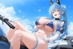 1girls ai_generated bikini blue_eyes blue_hair breasts female goddess_of_victory:_nikke helm_(aquamarine)_(nikke) helm_(nikke) hi_res hips huge_breasts light-skinned_female light_skin long_hair massive_breasts mimi_ai stable_diffusion thick_thighs thighs wide_hips