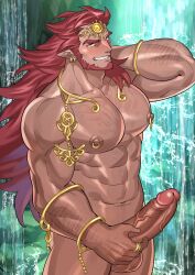 balls bara beard boner erection facial_hair ganondorf gerudo kienbiu male male_only muscles muscular nintendo nude penis red_hair rehydrated_ganondorf solo solo_male the_legend_of_zelda