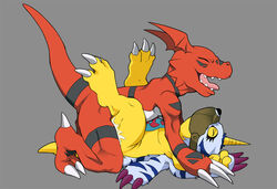 2boys bondage bound digimon domination gabumon gay guilmon kinglom male male_only muzzle sex submissive yaoi