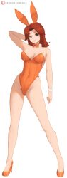 alternate_costume breasts bunny_ears female female_only mii mii_gunner mii_gunner_(smash_4) nintendo solo super_smash_bros. white_background zelc-face