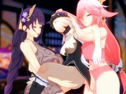 1girls 2futas 3d anal anal_sex animated ass balls big_balls big_breasts big_penis blindfold blue_eyes blue_hair braided_hair clothed_sex ddf_threesome double_penetration dubious_consent female fox_ears foxgirl full_nelson full_nelson_(arms_only) full_nelson_double_penetration futa_on_female futanari futanari_penetrating genshin_impact hoyoverse kitsune lingerie long_hair maid maid_headdress maid_uniform mihoyo mitygon mp4 no_sound penetration pink_eyes pink_hair purple_eyes purple_hair questionable_consent raiden_shogun sangonomiya_kokomi shorter_than_30_seconds standing_full_nelson suspended_double_penetration thick_ass thick_thighs thigh_strap thighs threesome vaginal_penetration video yae_miko