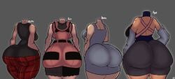 4girls aqua_(kingdom_hearts) ass ass_comparison ass_focus ass_size_chart back_view big_ass big_butt bottomless bottomless_female bubble_ass bubble_butt fat_ass fat_butt gray_shorts huge_ass huge_butt kairi kingdom_hearts kingdom_hearts_birth_by_sleep kingdom_hearts_ii kingdom_hearts_iii lineup multiple_girls namine olette shorts sketchydrawin thick_ass thick_butt thick_thighs